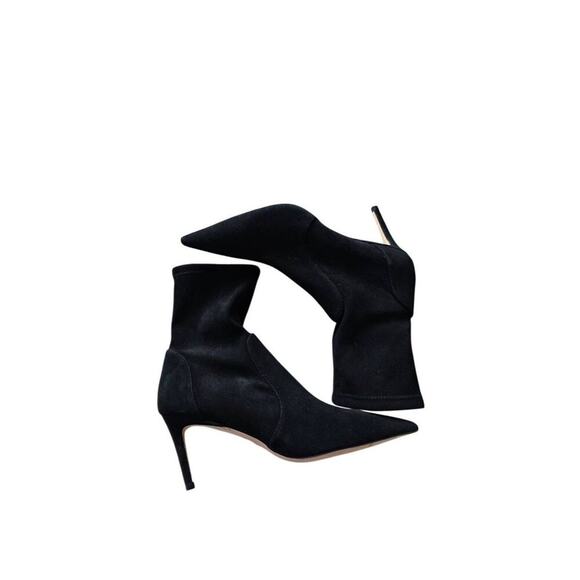 Stuart Weitzman Boots Size 7 Power Bootie Suede Leather Pointed Toe in Black NEW - Picture 6 of 8